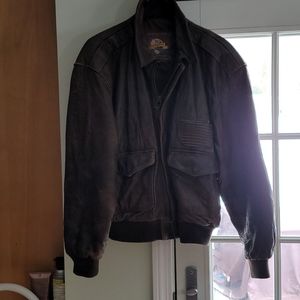 Leather aviator (bomber) jacket